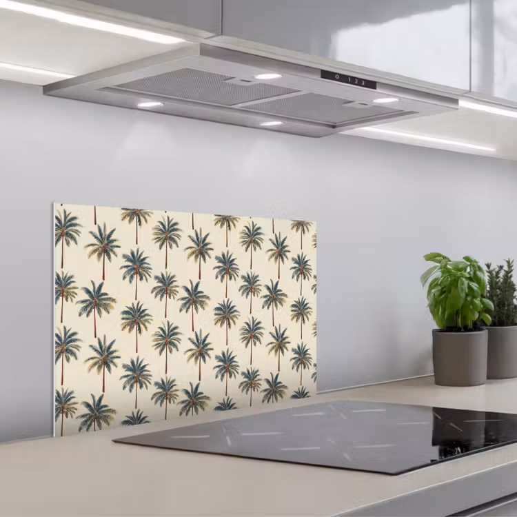 Kitchen splashback for hob - Palm trees - Tropical - Green — 1