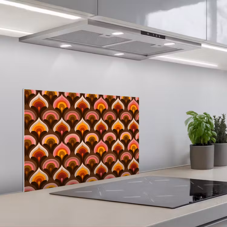 Kitchen splashback for hob - Pattern - Retro - Colorful — 1