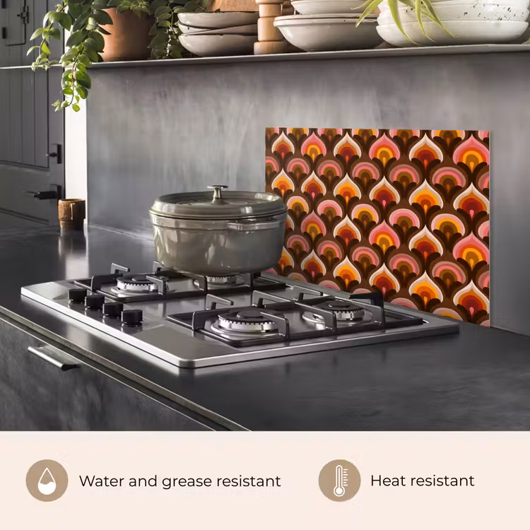 Kitchen splashback for hob - Pattern - Retro - Colorful — 2