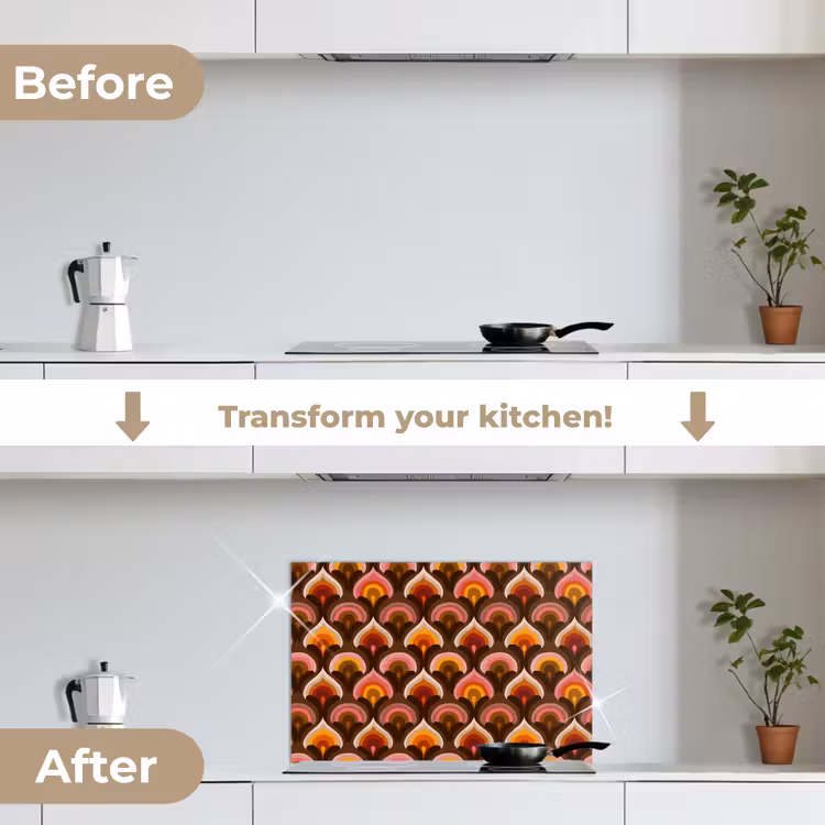 Kitchen splashback for hob - Pattern - Retro - Colorful — 7
