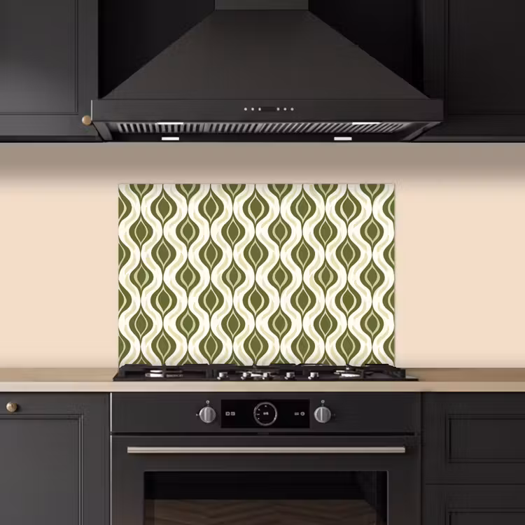 Kitchen splashback for hob - Pattern - Retro - Green — 5