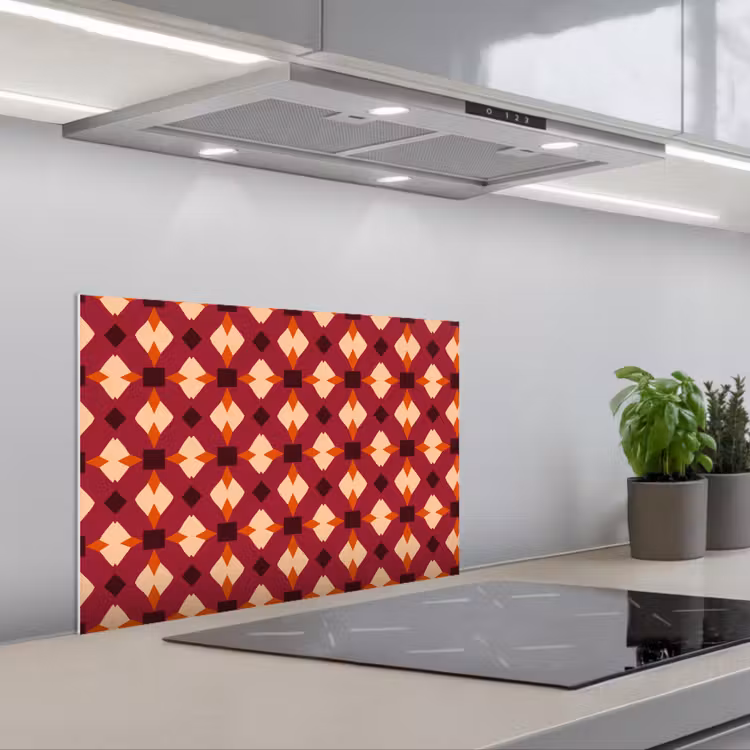 Kitchen splashback for hob - Retro - Pattern - Colorful — 1