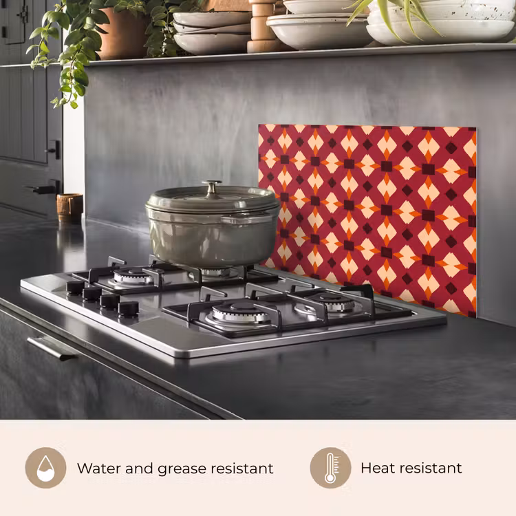 Kitchen splashback for hob - Retro - Pattern - Colorful — 2