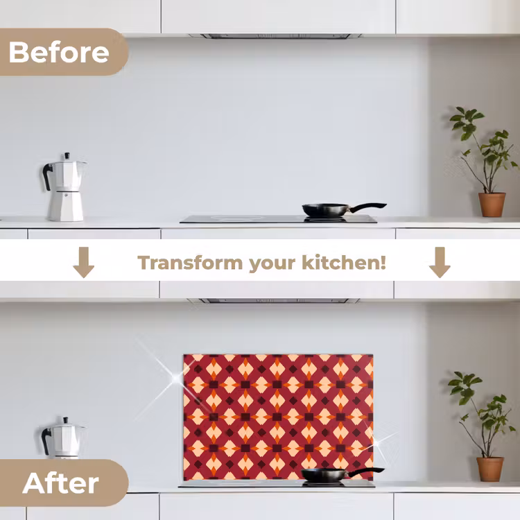 Kitchen splashback for hob - Retro - Pattern - Colorful — 7