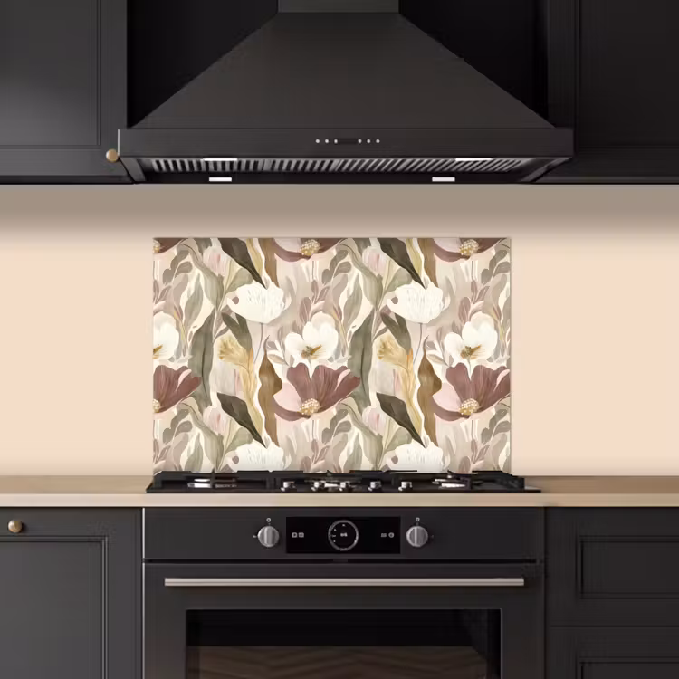 Kitchen splashback for hob - Flowers - Watercolor - Colorful — 5