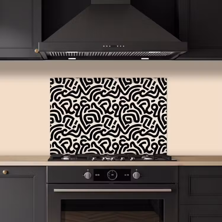 Kitchen splashback for hob - Modern - Abstract - Black — 5