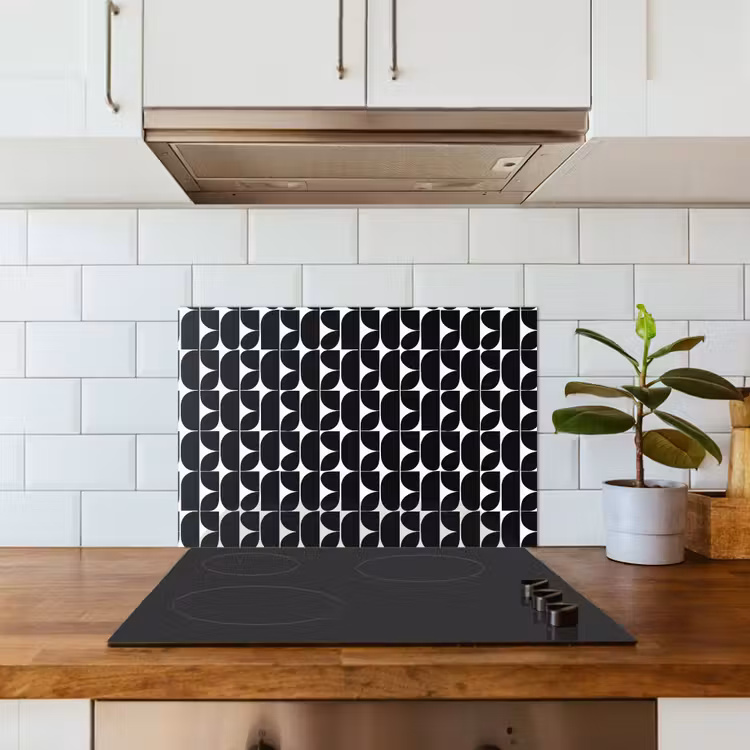 Kitchen splashback for hob - Modern - Geometric - Black — 3