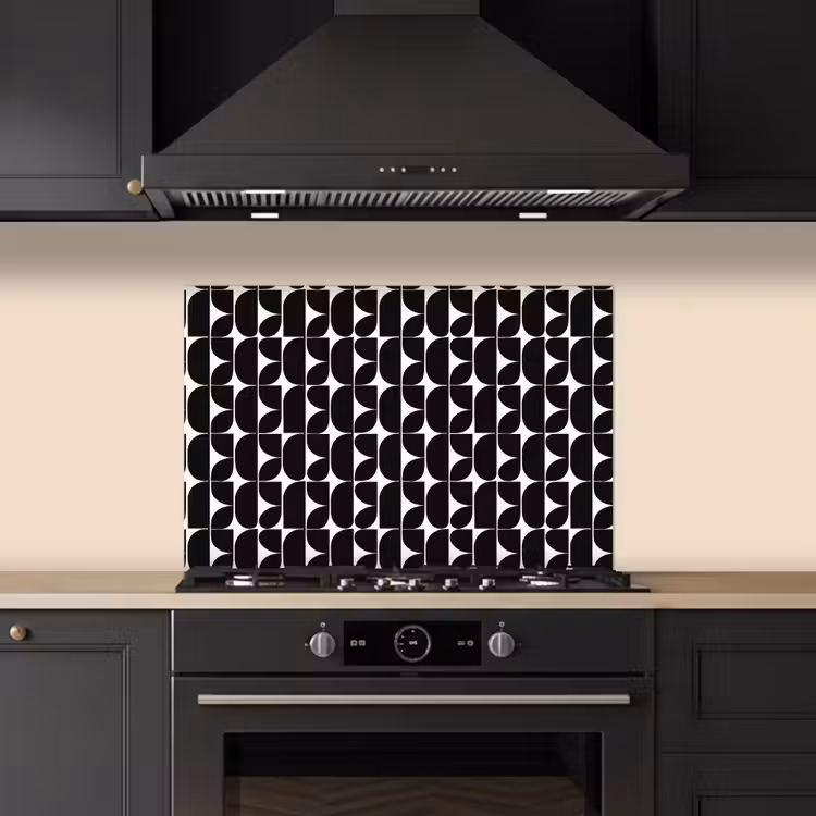 Kitchen splashback for hob - Modern - Geometric - Black — 5