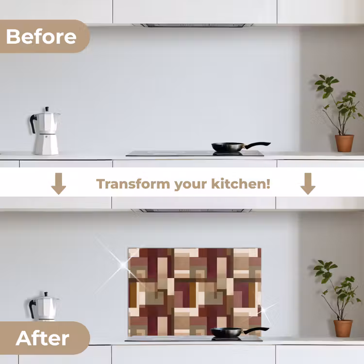 Kitchen splashback for hob - Modern - Geometry - Colorful — 7