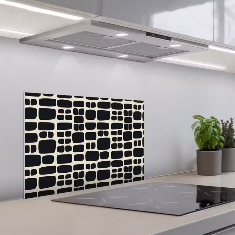 Kitchen splashback for hob - Modern - Organic - Black — 1