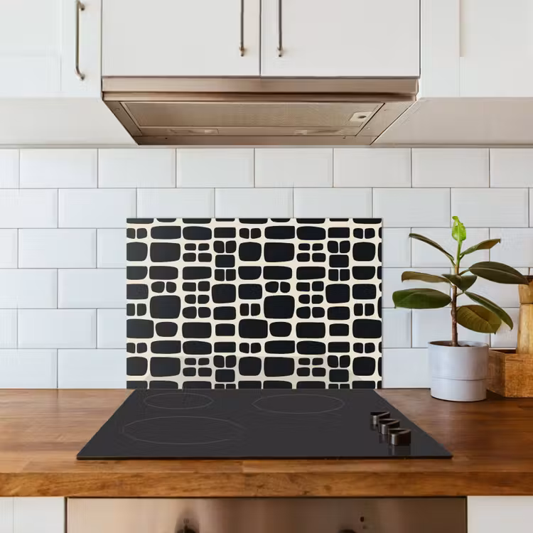 Kitchen splashback for hob - Modern - Organic - Black — 3
