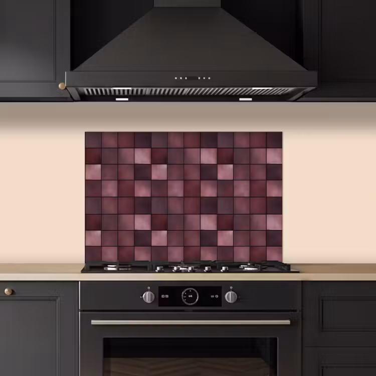 Kitchen splashback for hob - Square - Tile - Pattern - Purple — 5