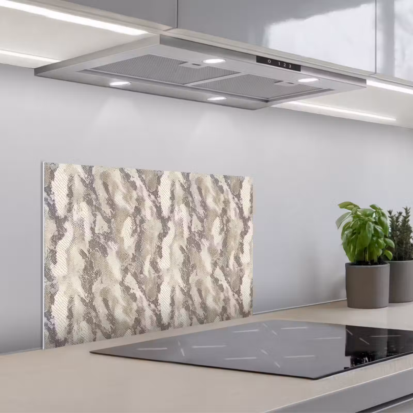 Kitchen splashback for hob - Snake - Pattern - Taupe — 1