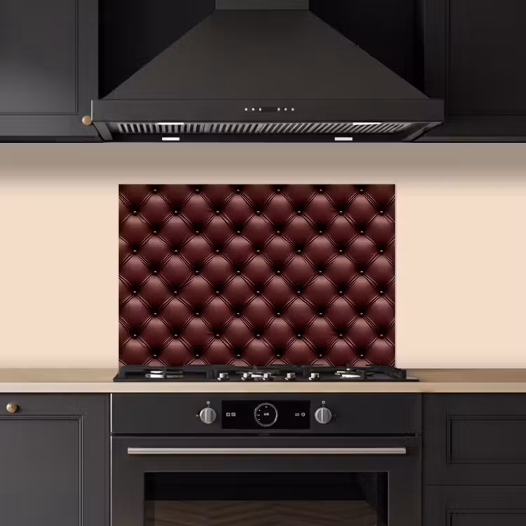Kitchen splashback for hob - Leather - Pattern - Bordeaux — 5