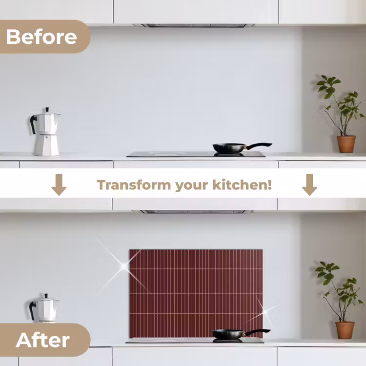 Kitchen splashback for hob - Lines - Pattern - Bordeaux — 7