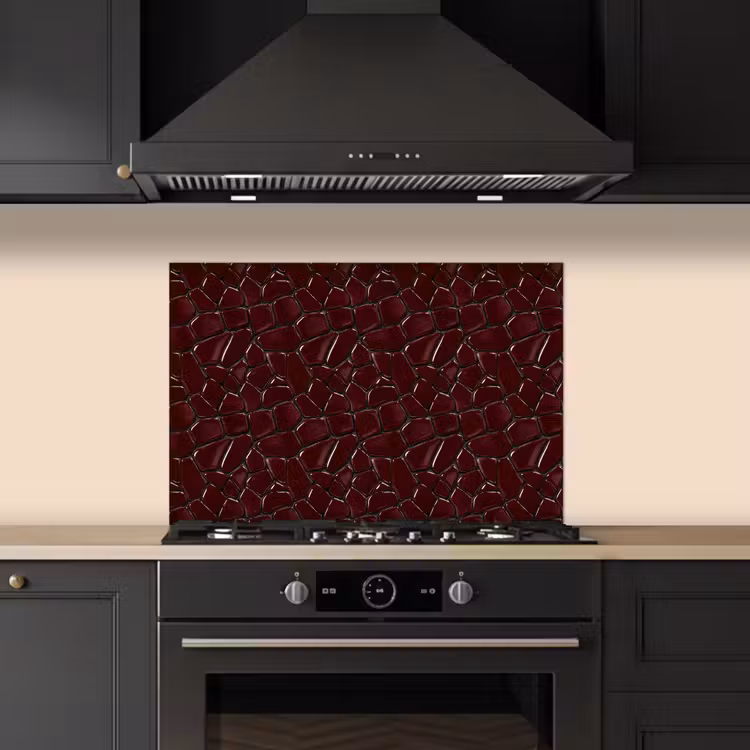 Kitchen splashback for hob - Mosaic - Tile - Bordeaux red — 5