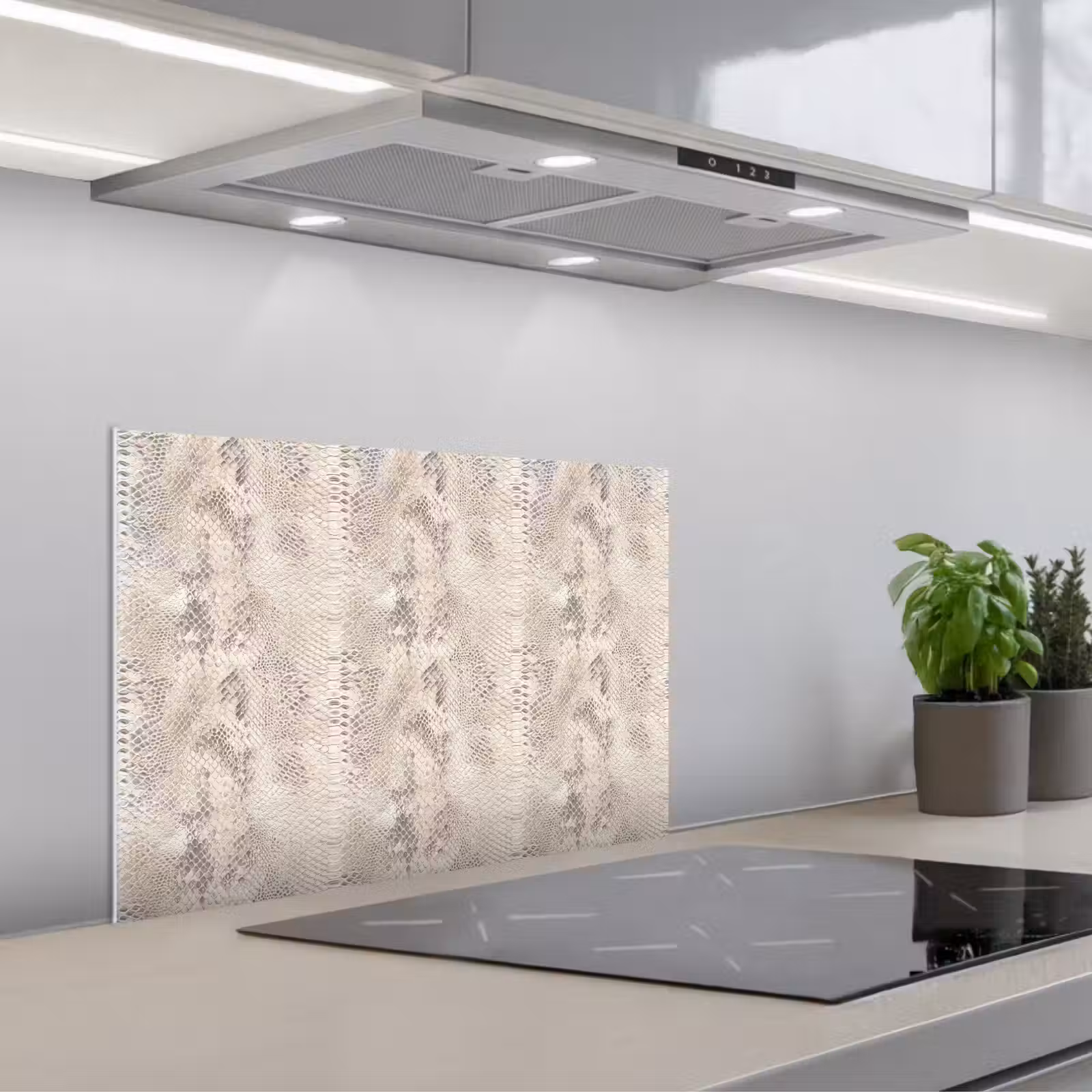 Kitchen splashback for hob - Snake - Pattern - Beige — 1