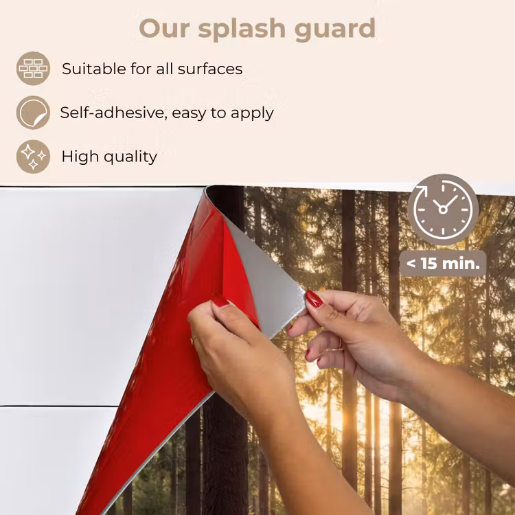 Kitchen splashback for hob - Forest - Grass - Sunlight — 4