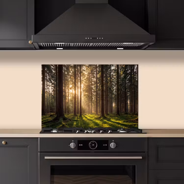 Kitchen splashback for hob - Forest - Grass - Sunlight — 5