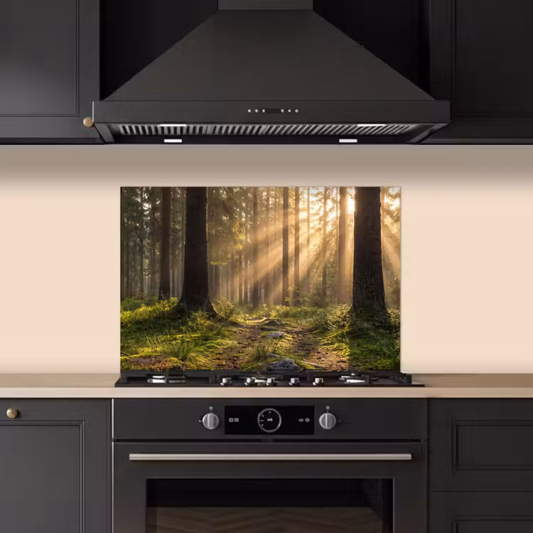 Kitchen splashback for hob - Forest - Sunlight - Grass — 5