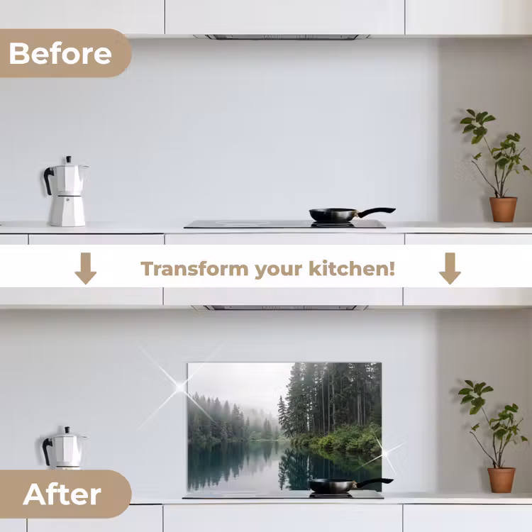 Kitchen splashback for hob - Mountains - Lake - Forest — 7