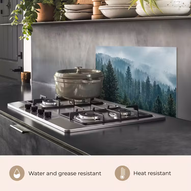 Kitchen splashback for hob - Naaldwoud - Bergen - Mist — 2