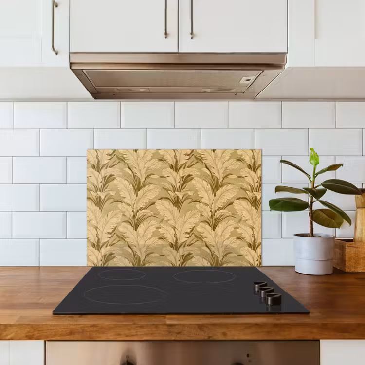 Kitchen splashback for hob - Palm leaves - Classic - Green — 3