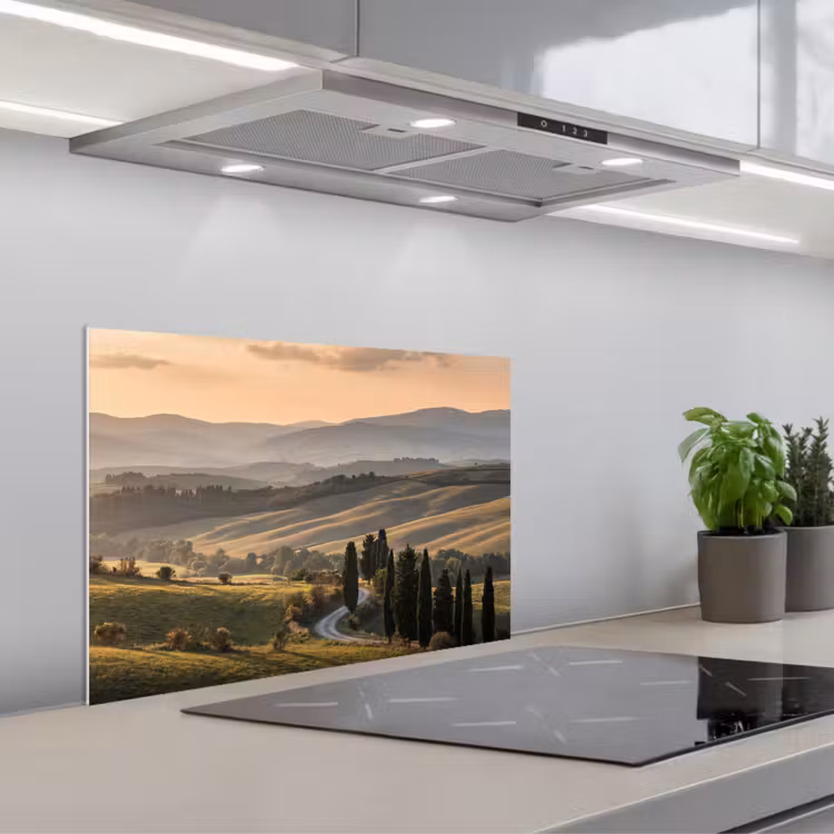 Kitchen splashback for hob - Tuscan - Landscape - Hills — 1