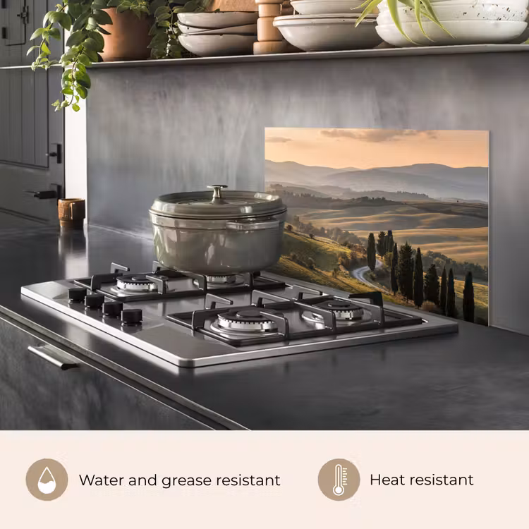 Kitchen splashback for hob - Tuscan - Landscape - Hills — 2