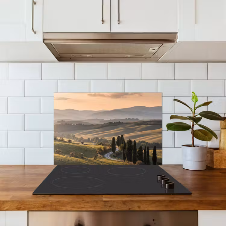 Kitchen splashback for hob - Tuscan - Landscape - Hills — 3
