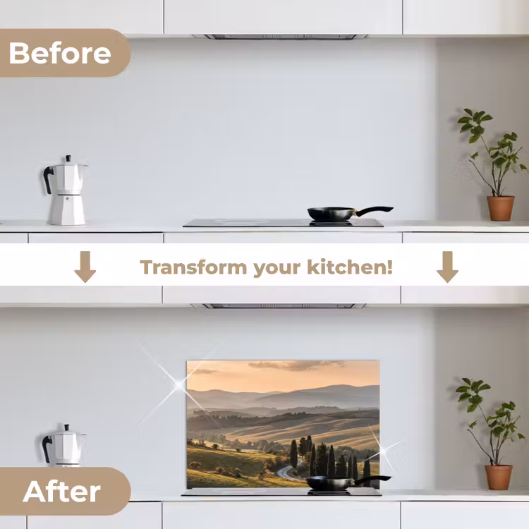 Kitchen splashback for hob - Tuscan - Landscape - Hills — 7