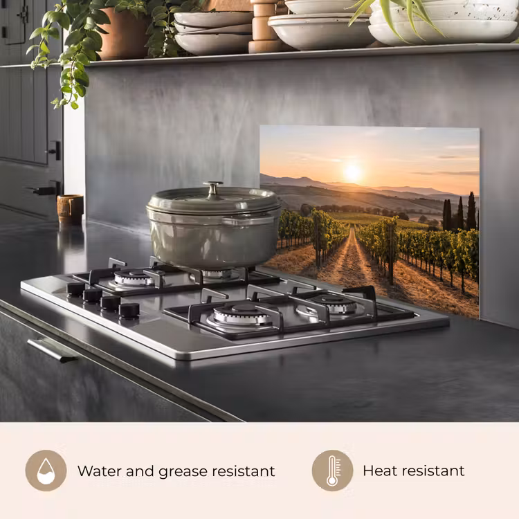 Kitchen splashback for hob - Vineyard - Sunset - Landscape — 2
