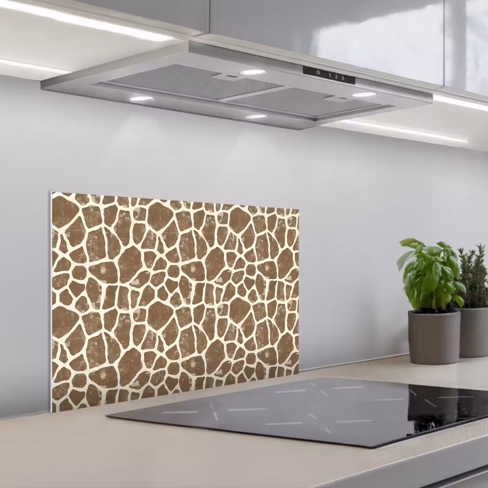 Kitchen splashback for hob - Giraffe - Classic - Brown — 1