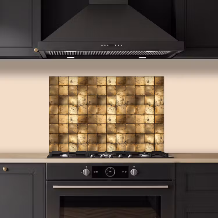 Kitchen splashback for hob - Geometric - Tiles - Gold — 5