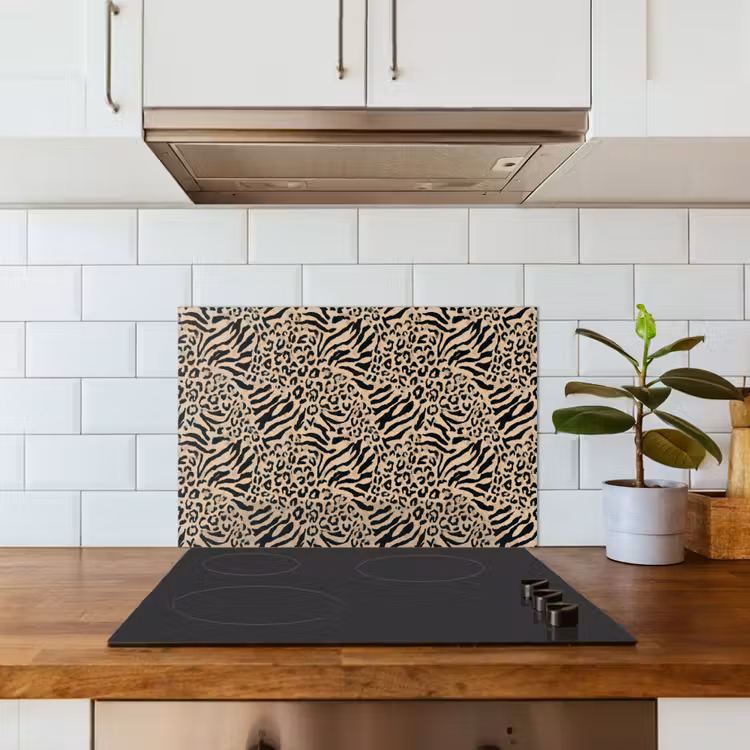 Kitchen splashback for hob - Giraffe - Zebra - Motif - Brown — 3