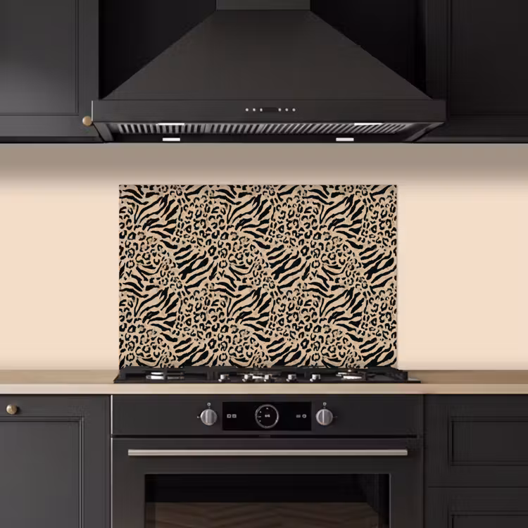 Kitchen splashback for hob - Giraffe - Zebra - Motif - Brown — 5