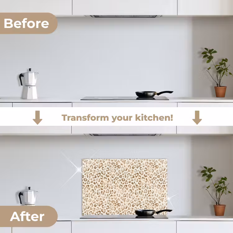 Kitchen splashback for hob - Leopard - Classic - Beige — 7