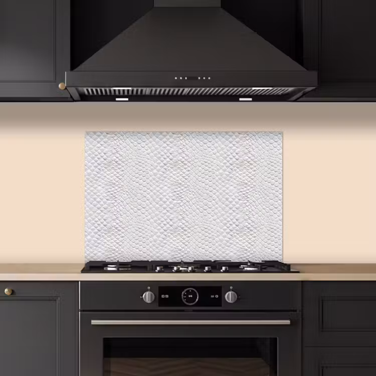 Kitchen splashback for hob - Snake - Pattern - White — 5