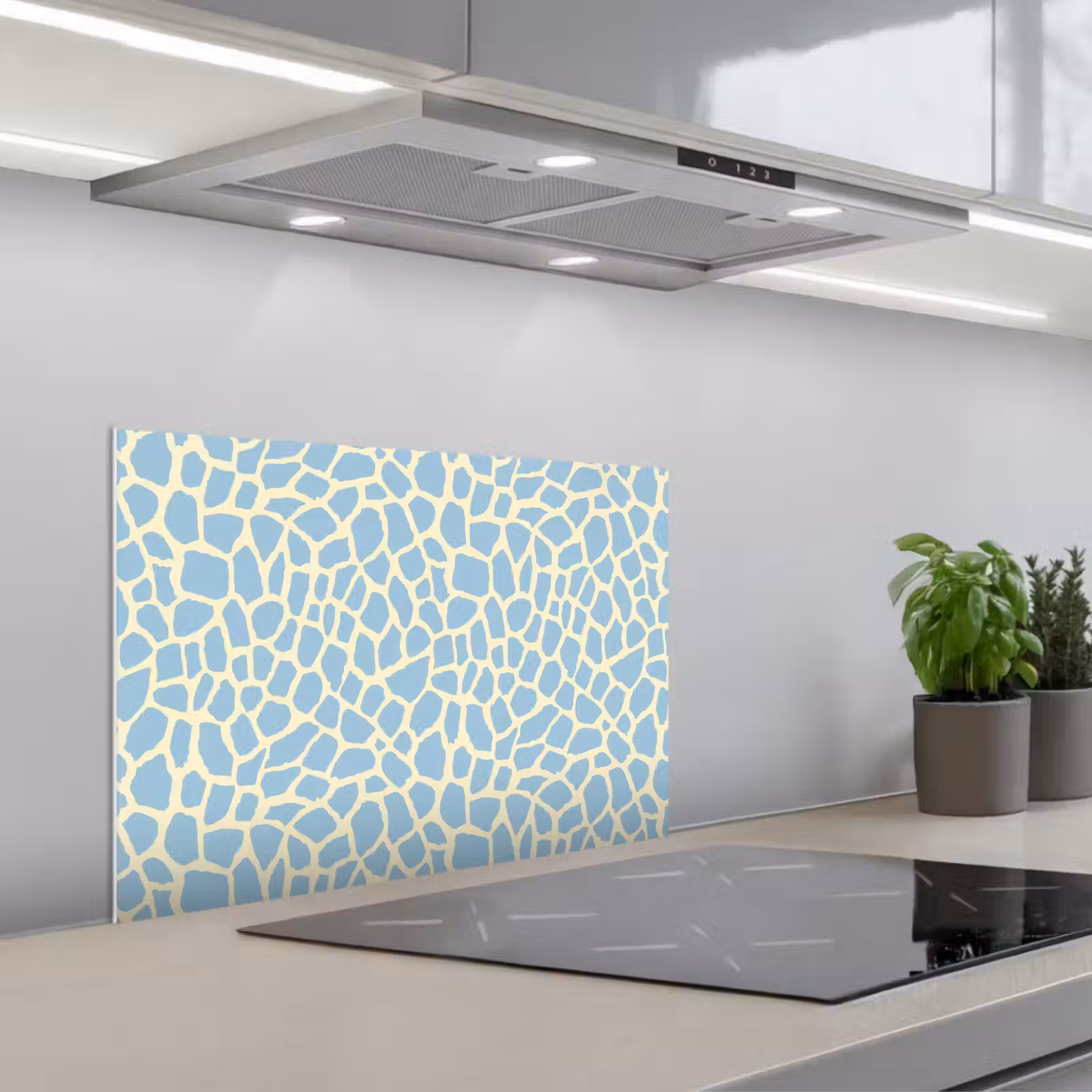 Kitchen splashback for hob - Giraffe - Modern - Blue — 1