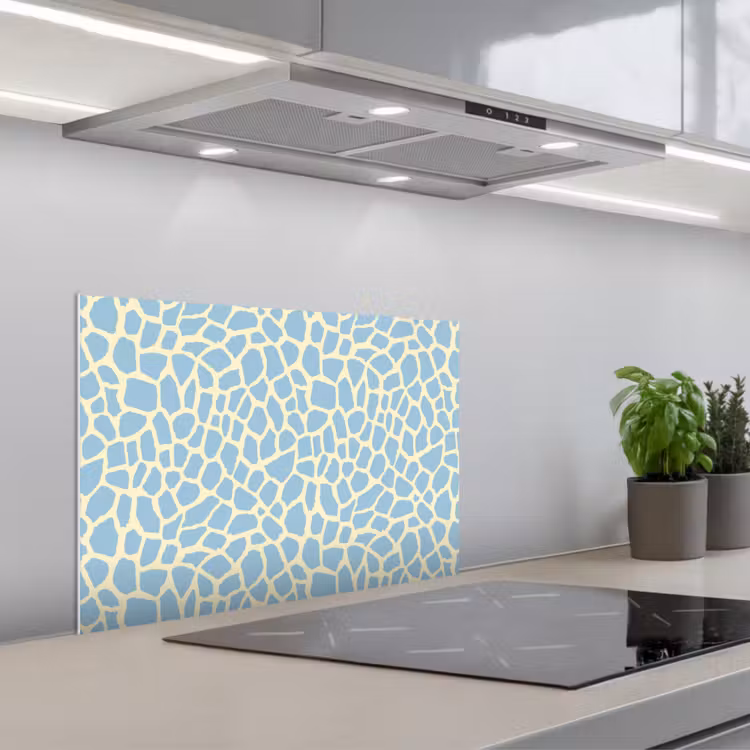 Kitchen splashback for hob - Giraffe - Modern - Blue — 1