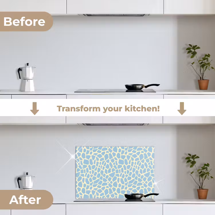 Kitchen splashback for hob - Giraffe - Modern - Blue — 7