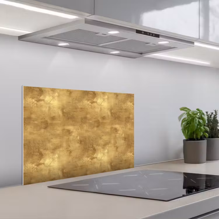 Kitchen splashback for hob - Industrial - Texture - Gold — 1
