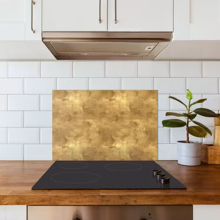 Kitchen splashback for hob - Industrial - Texture - Gold — 3
