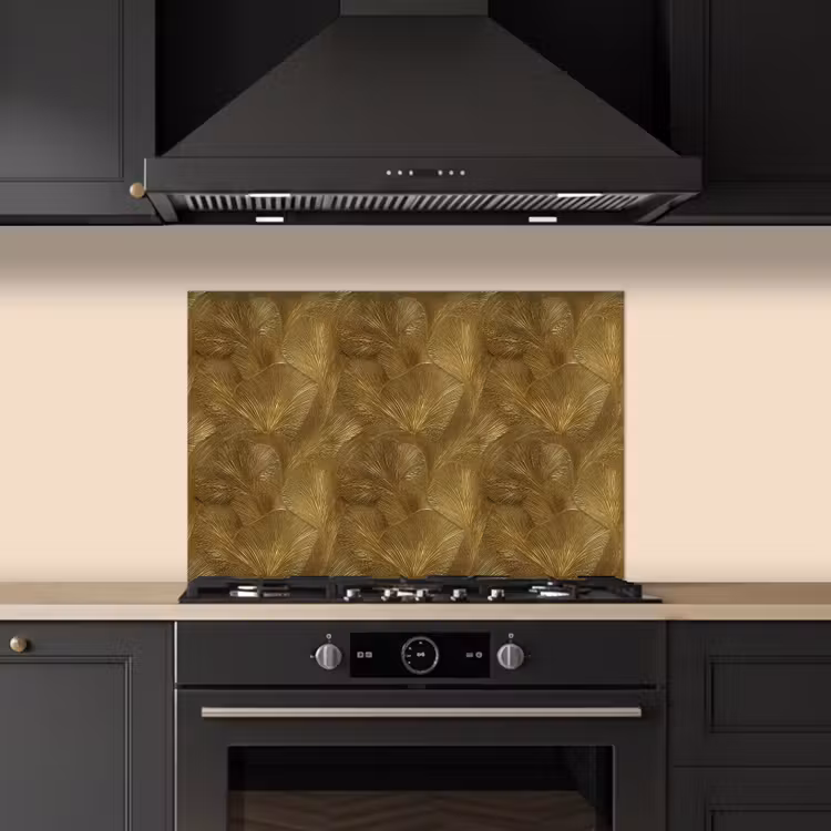 Kitchen splashback for hob - Organic - Lines - Gold — 5