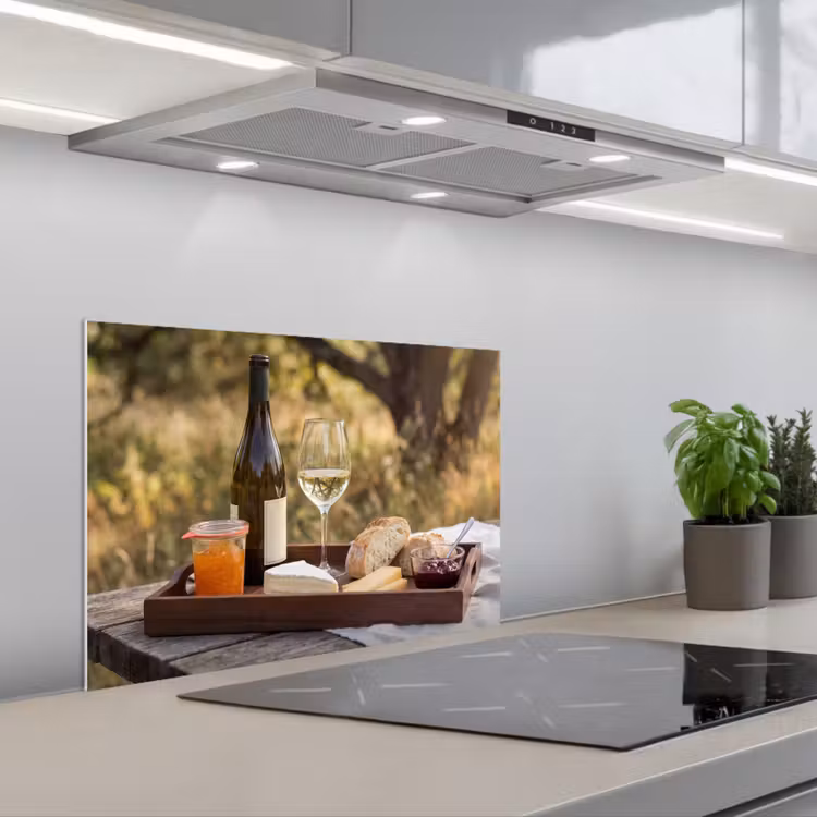 Kitchen splashback for hob - Picnic - Wine - Cheese board — 1