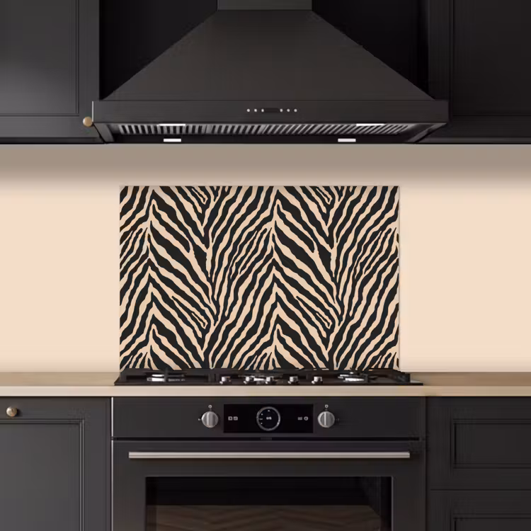 Kitchen splashback for hob - Zebra - Classic - Black — 5