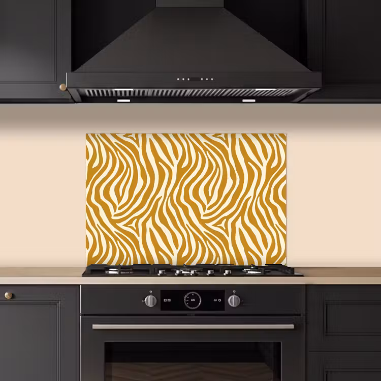Kitchen splashback for hob - Zebra - Classic - Ochre - Yellow — 5