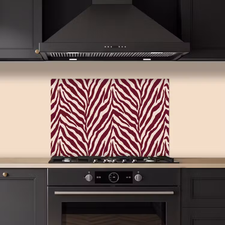 Kitchen splashback for hob - Zebra - Motif - Bordeaux - Red — 5