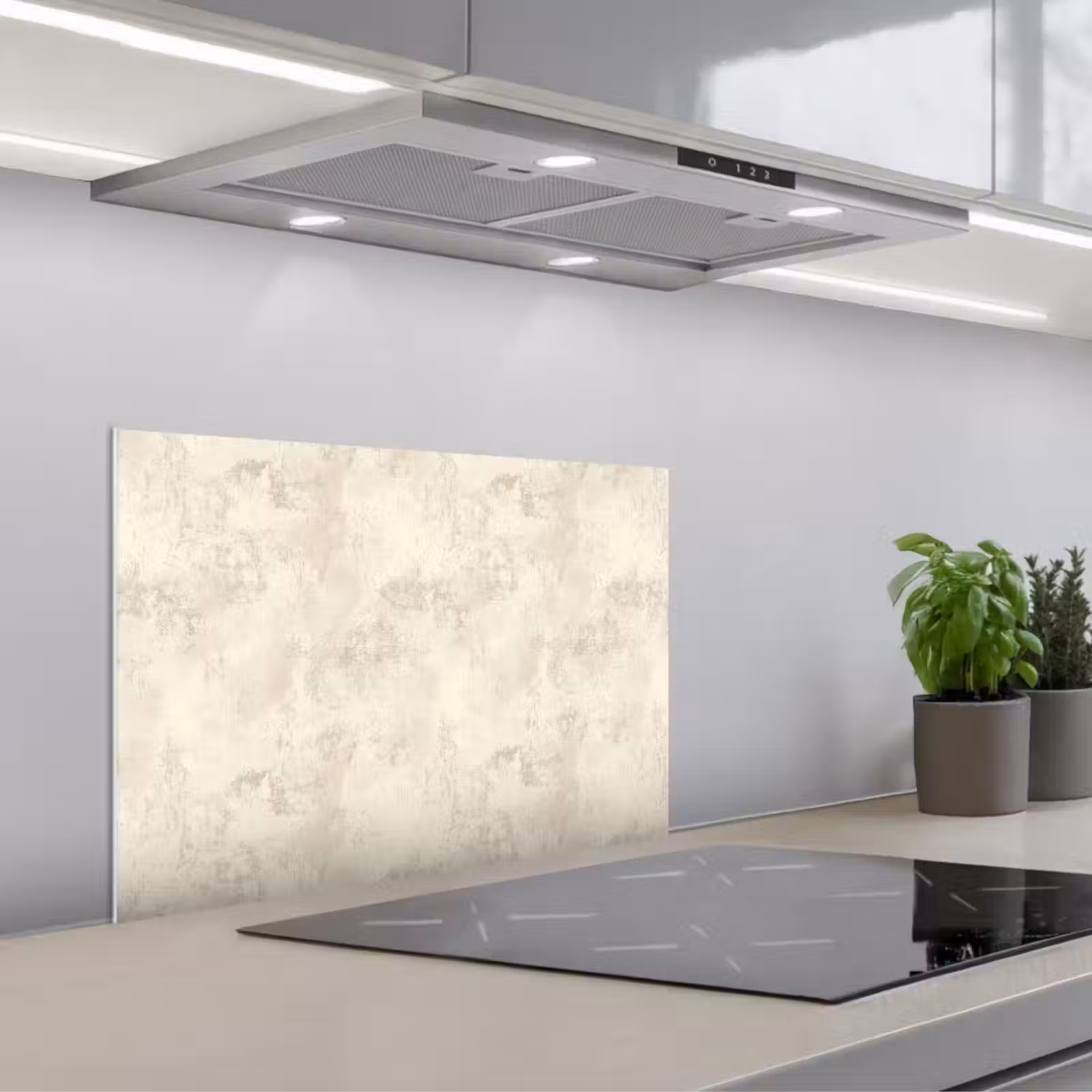 Kitchen splashback for hob - Pattern - Organic - Beige — 1