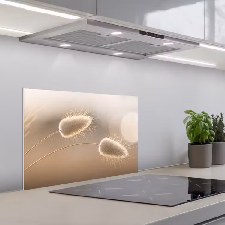 Kitchen splashback for hob - Haze tail grass - Grain hairs - Sunlight — 1